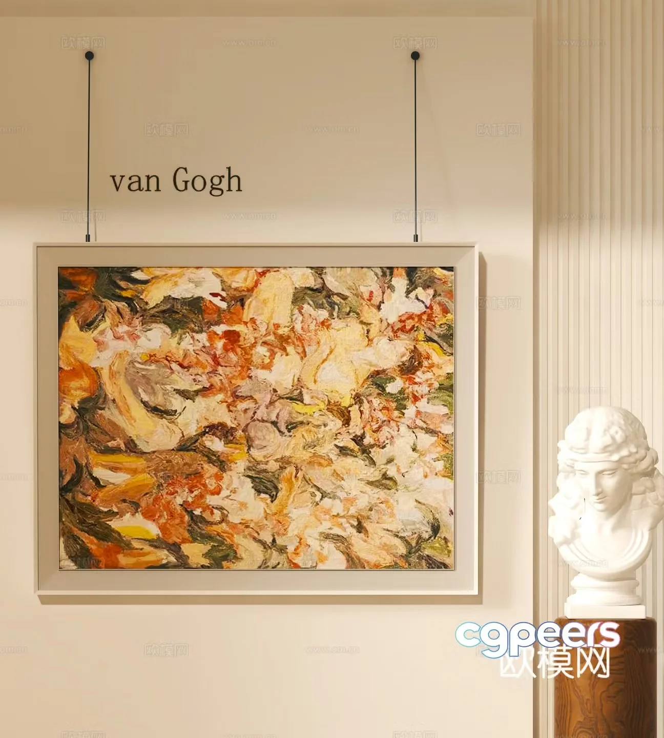 Modern abstract decorative hanging paintings Sculpture ornaments 3d model