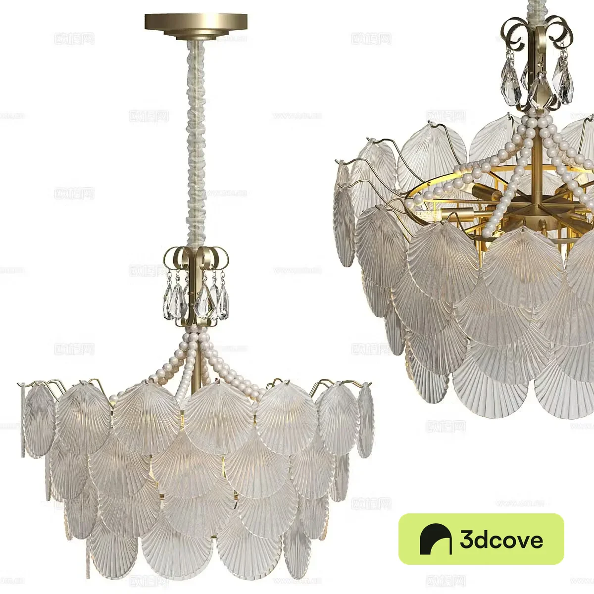 Modern light luxury shell decorative chandelier