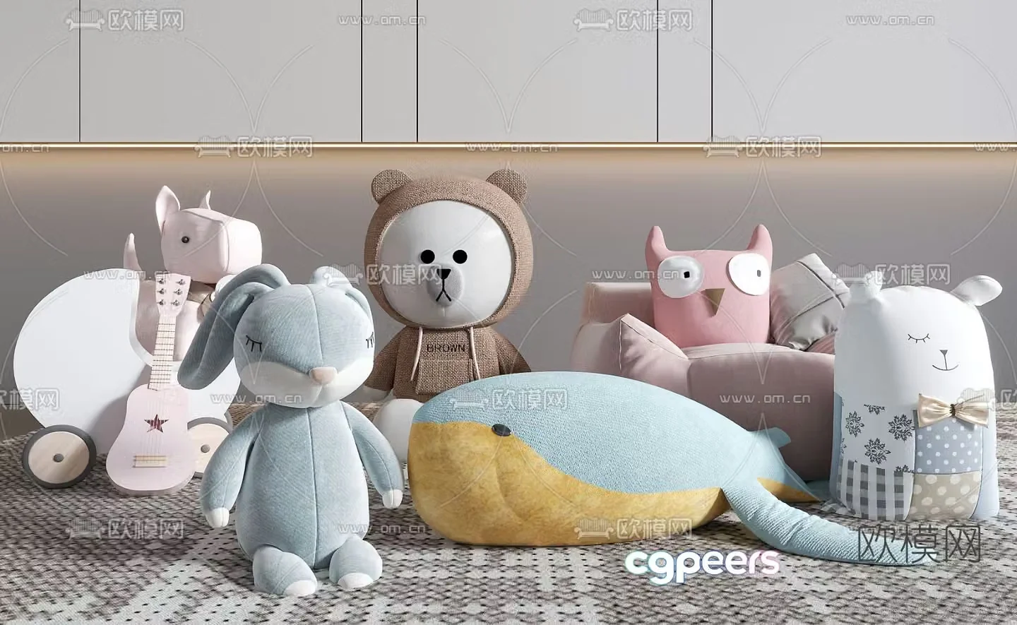Modern plush toy 3d model