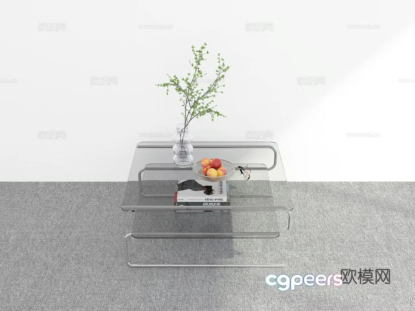 Modern glass coffee table 3d model