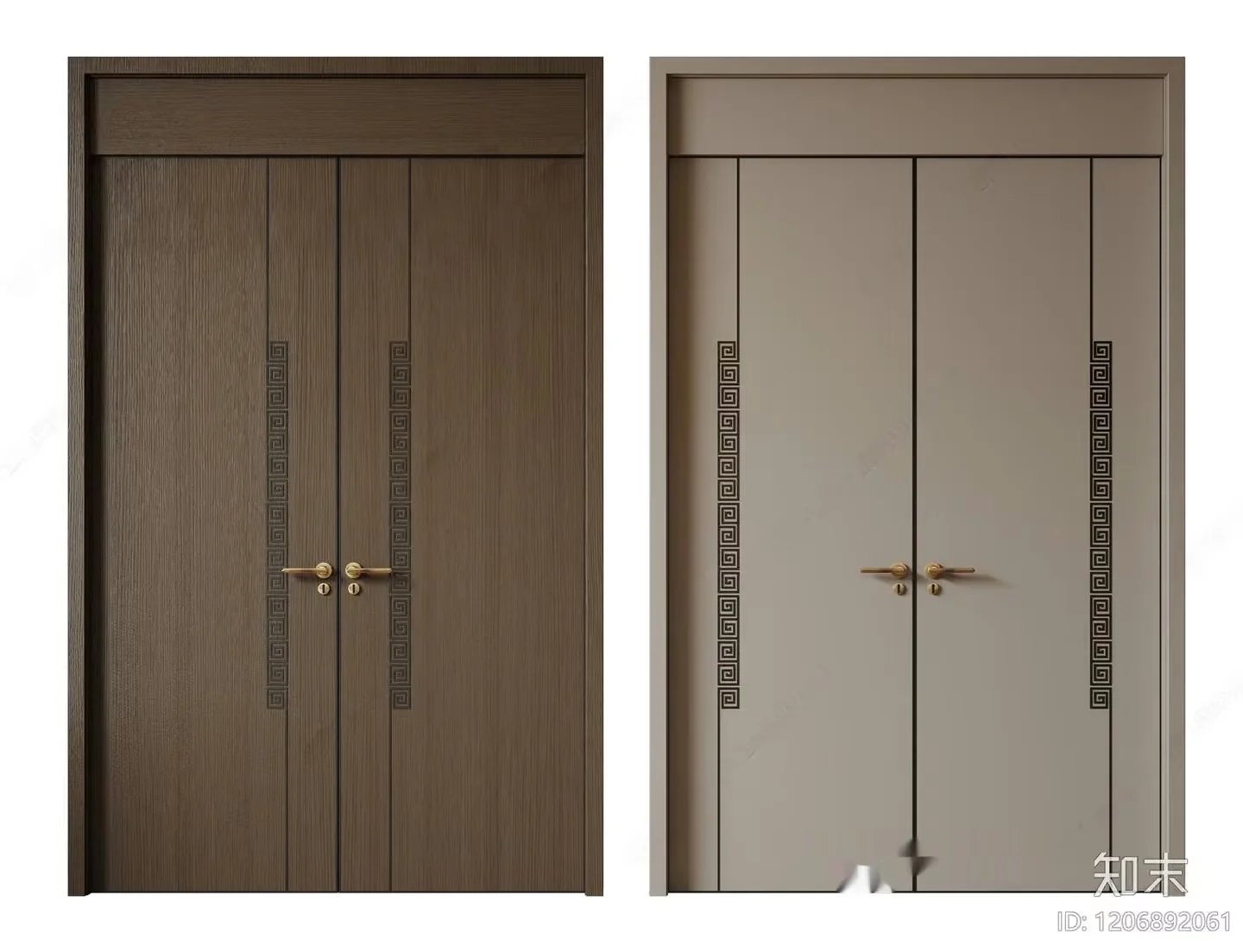 Two Beige Doors 3D Model – 11317 – CORONA Render