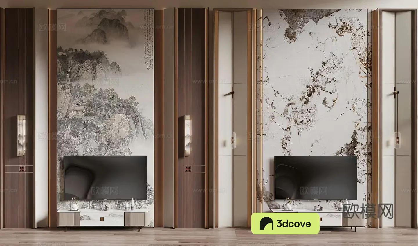 New Chinese TV background wall