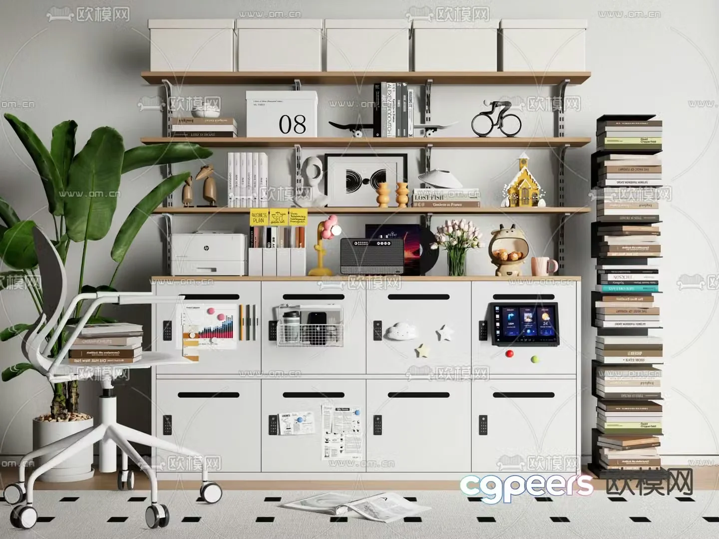 Iron filing cabinet decorative cabinet 3d model