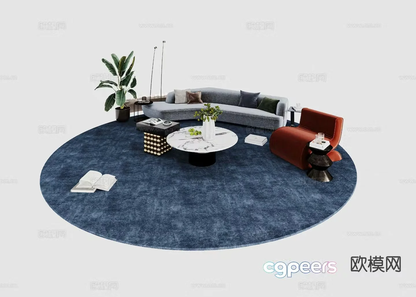 Modern sectional sofa 3d model