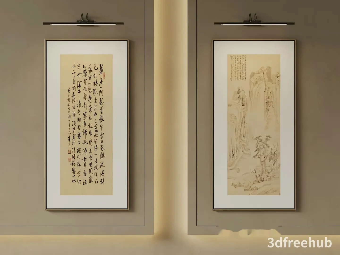 Traditional Chinese Artwork 3D Model – 23526 – VRAY Render
