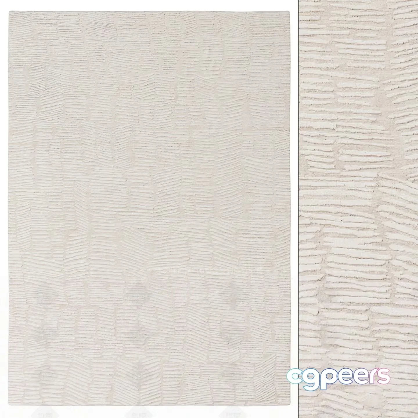 Textured White Rug 3D Model – 22545 – VRAY Render