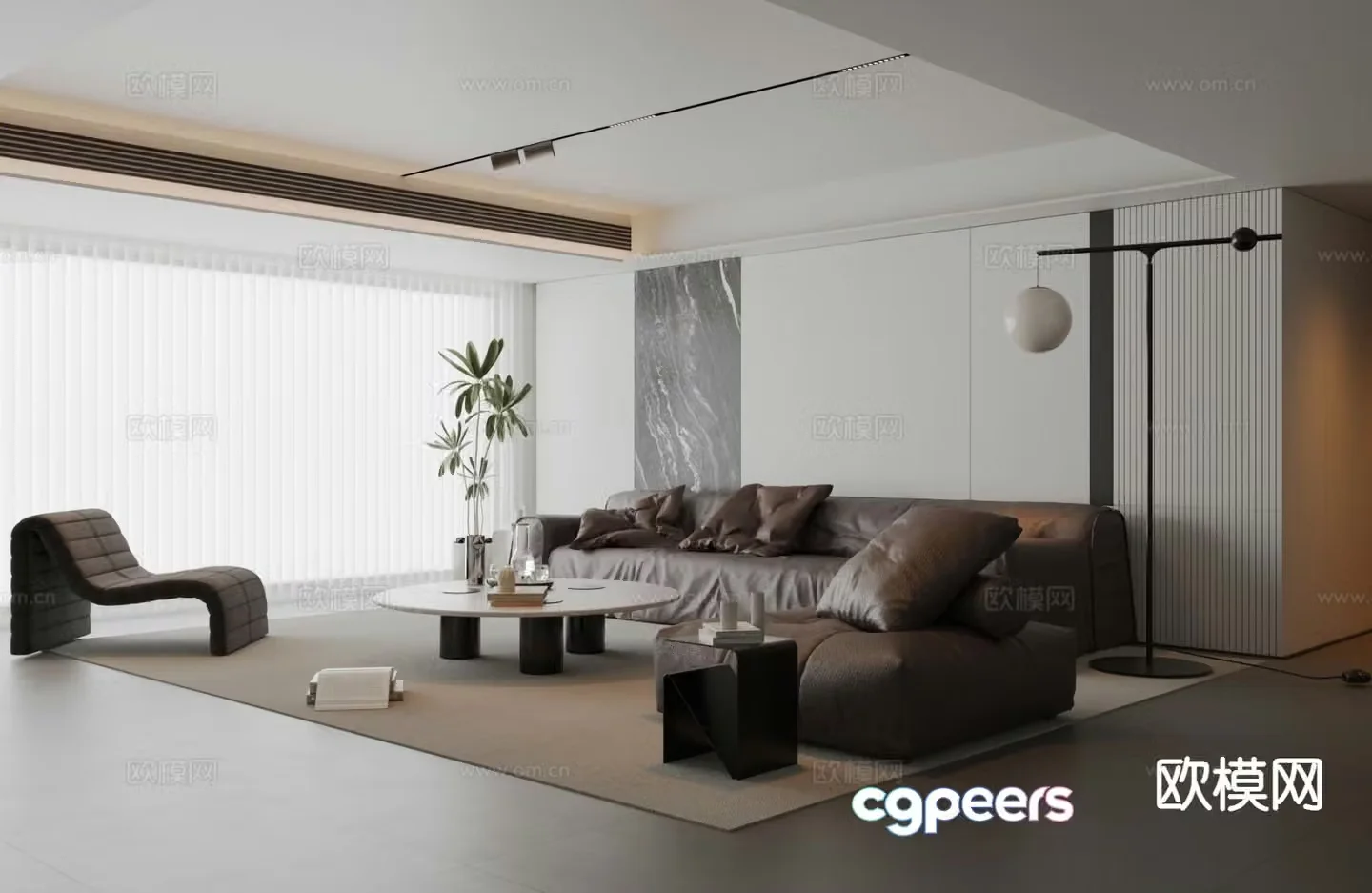 Modern sofa set 3d model