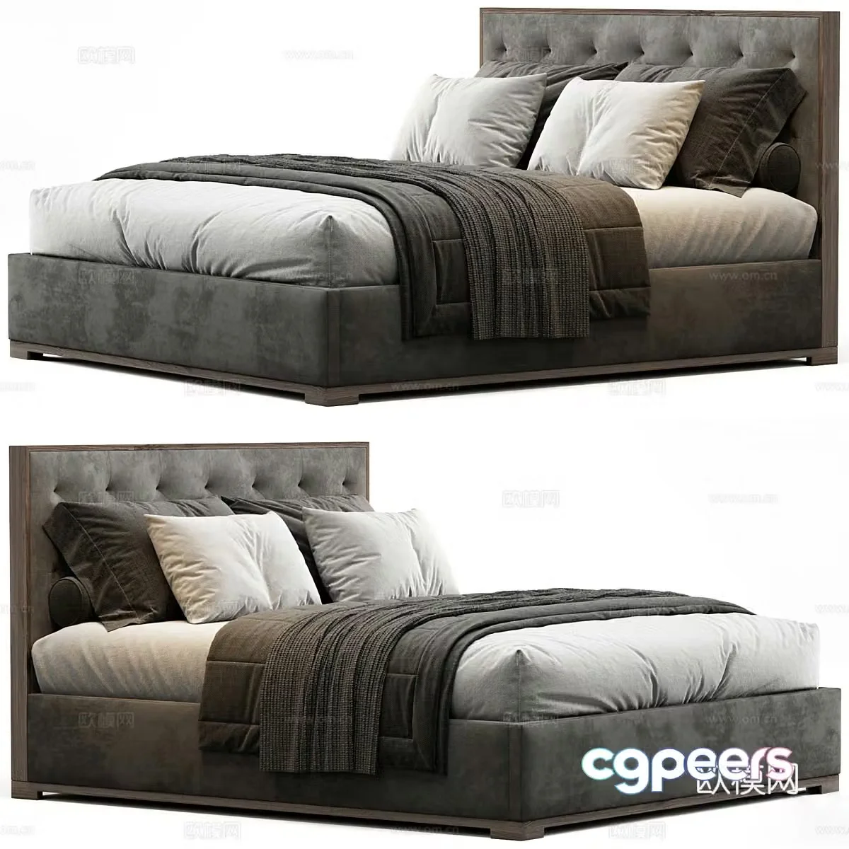Background double bed 3d model