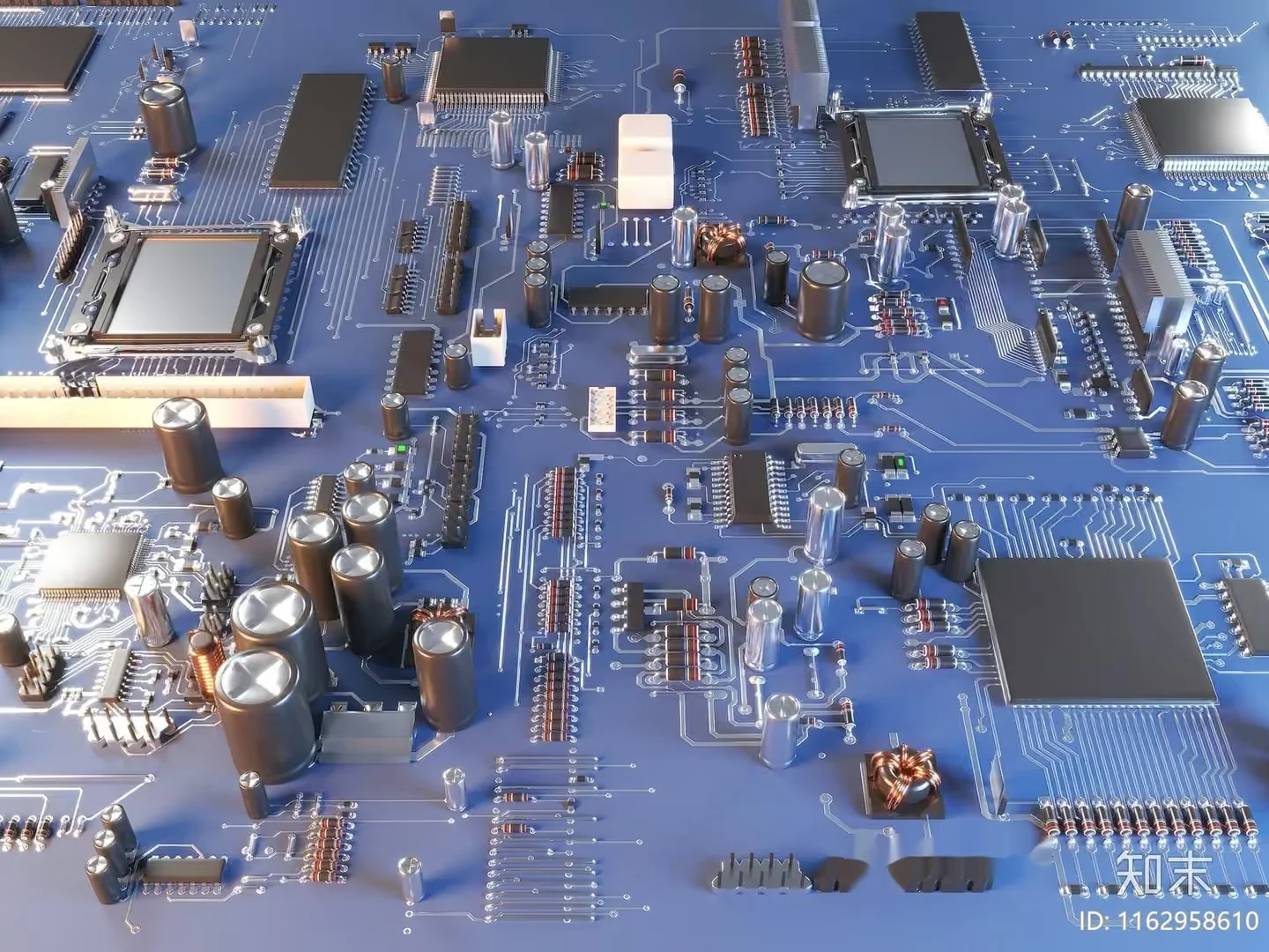 A Computer Motherboard 3D Model – 1303 – VRAY Render
