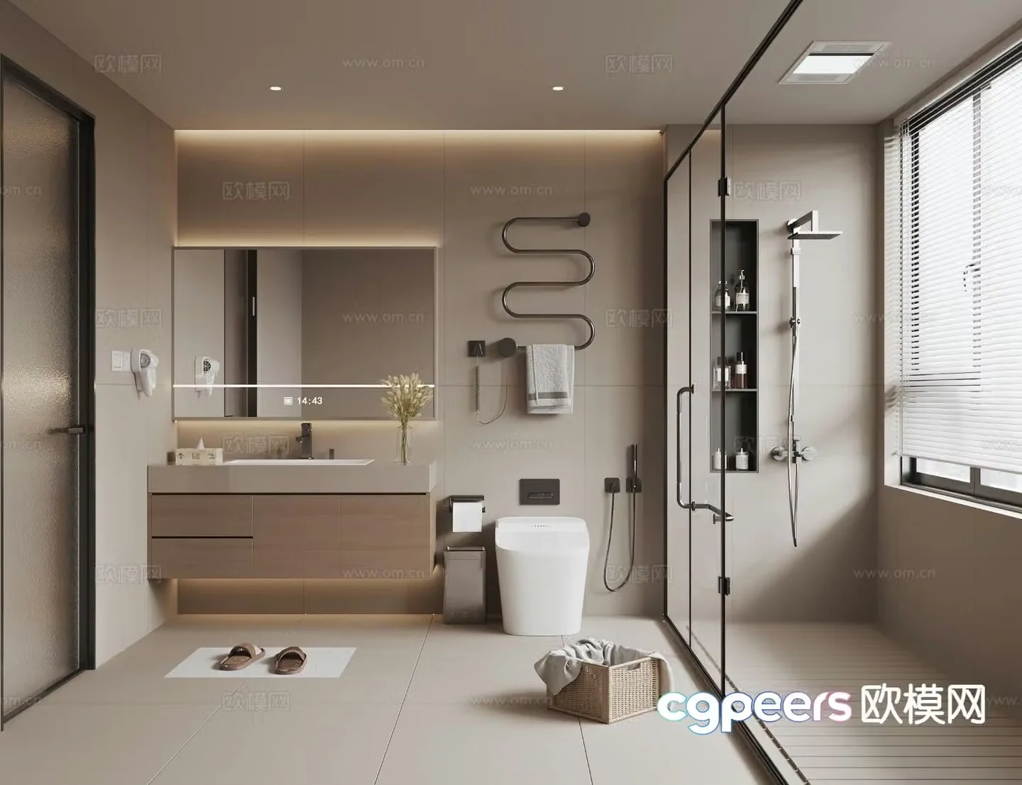 Modern bathroom bathroom 3d model
