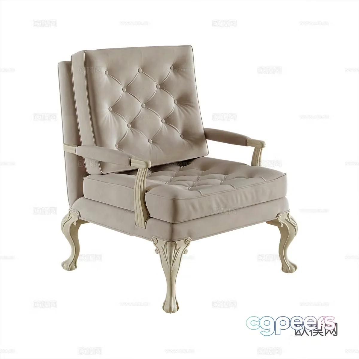 French casual chair 3d model