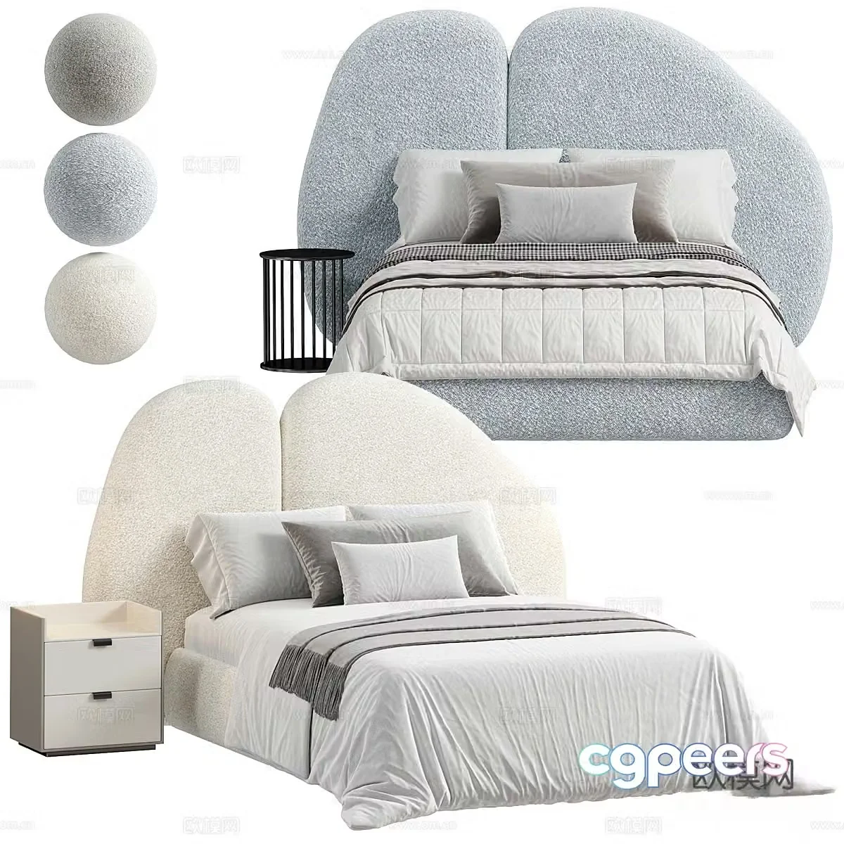 Modern single bed 3d model