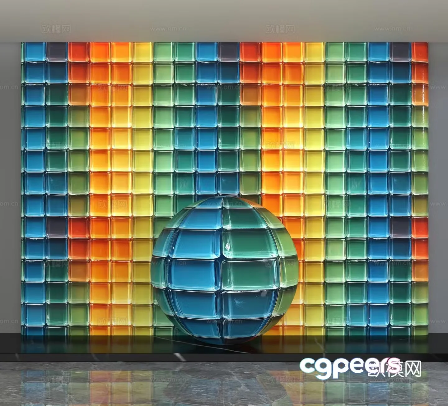 Modern background wall 3d model