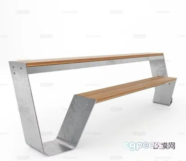 Outdoor table and chair 3d model