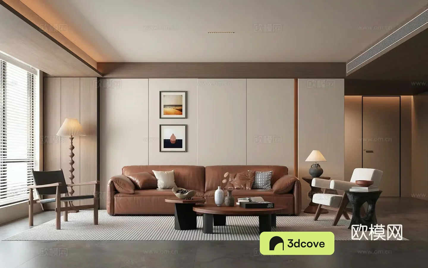 Middle style Baxter Elephant Ear Sofa Lazy Sofa 3D Model