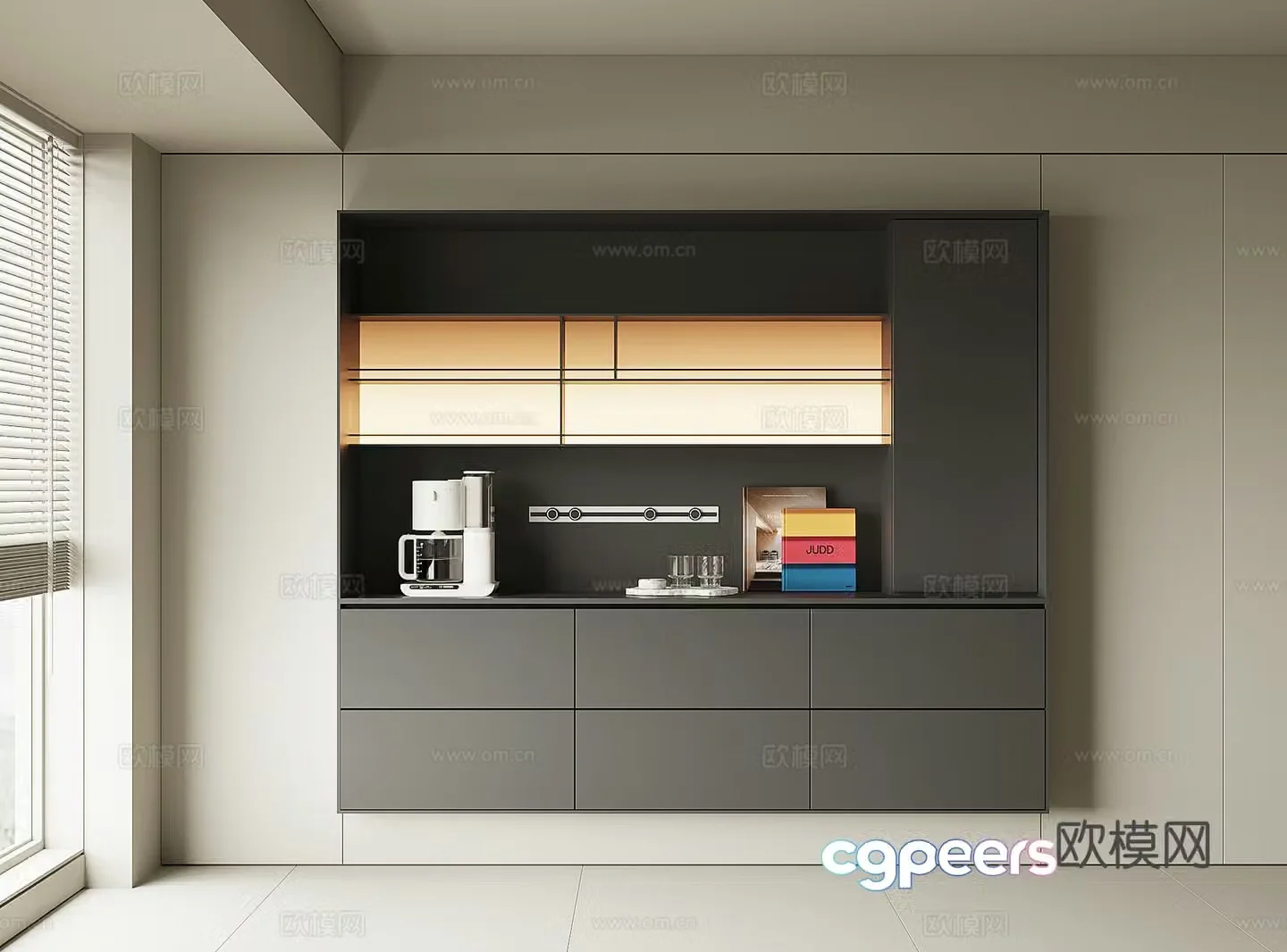 Modern wine cabinet sideboard 3D model