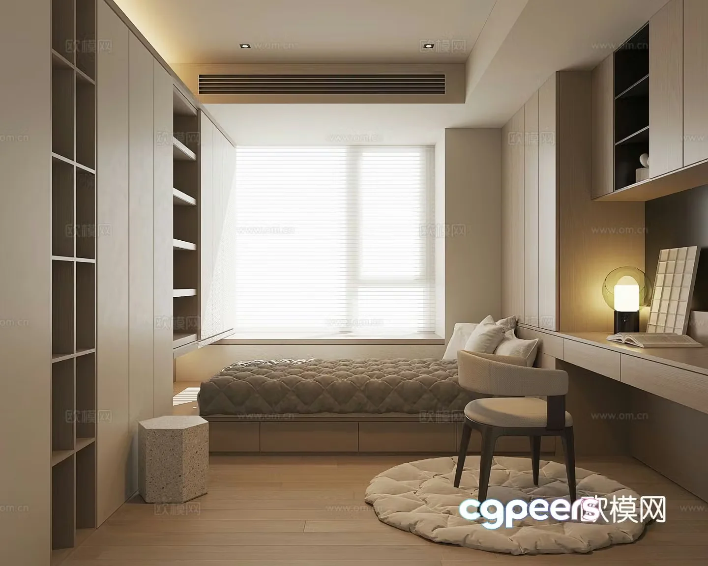 Modern tatami bedroom 3d model