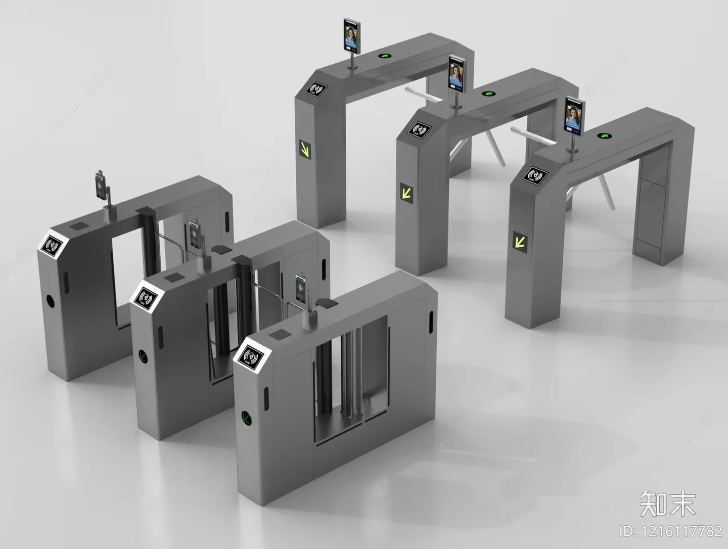 Modern Security Gates 3D Model – 11287 – VRAY Render