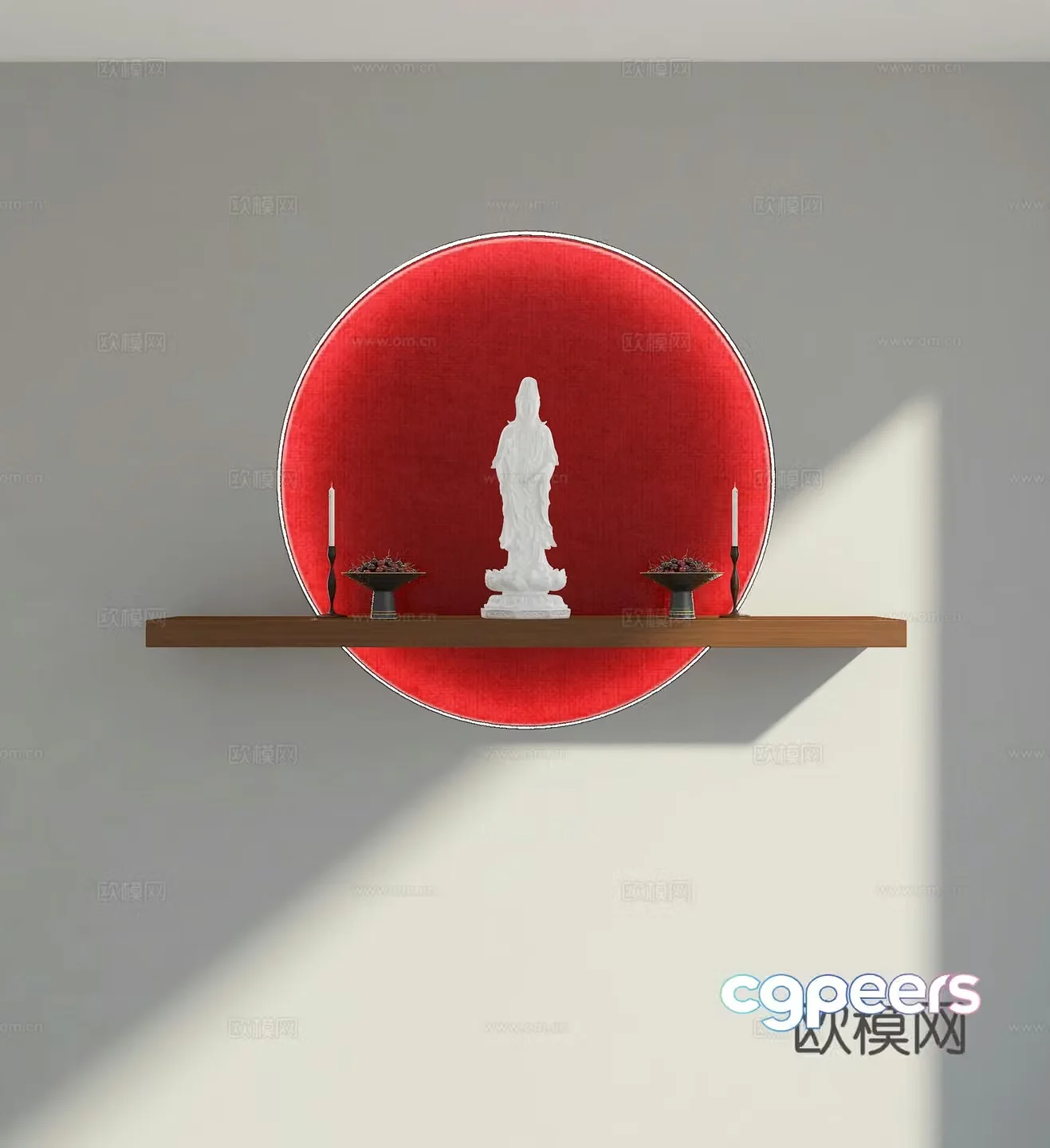 New Chinese style Buddhist niche 3D model
