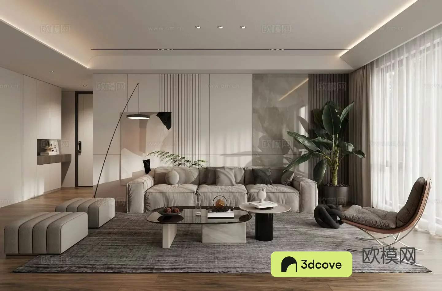 Advanced gray living room