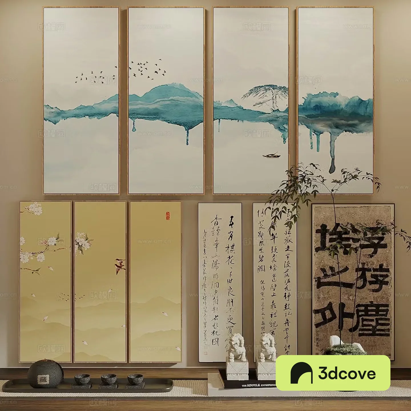 Song style new stroke hanging paintings landscape paintings ink paintings calligraphy and paintings
