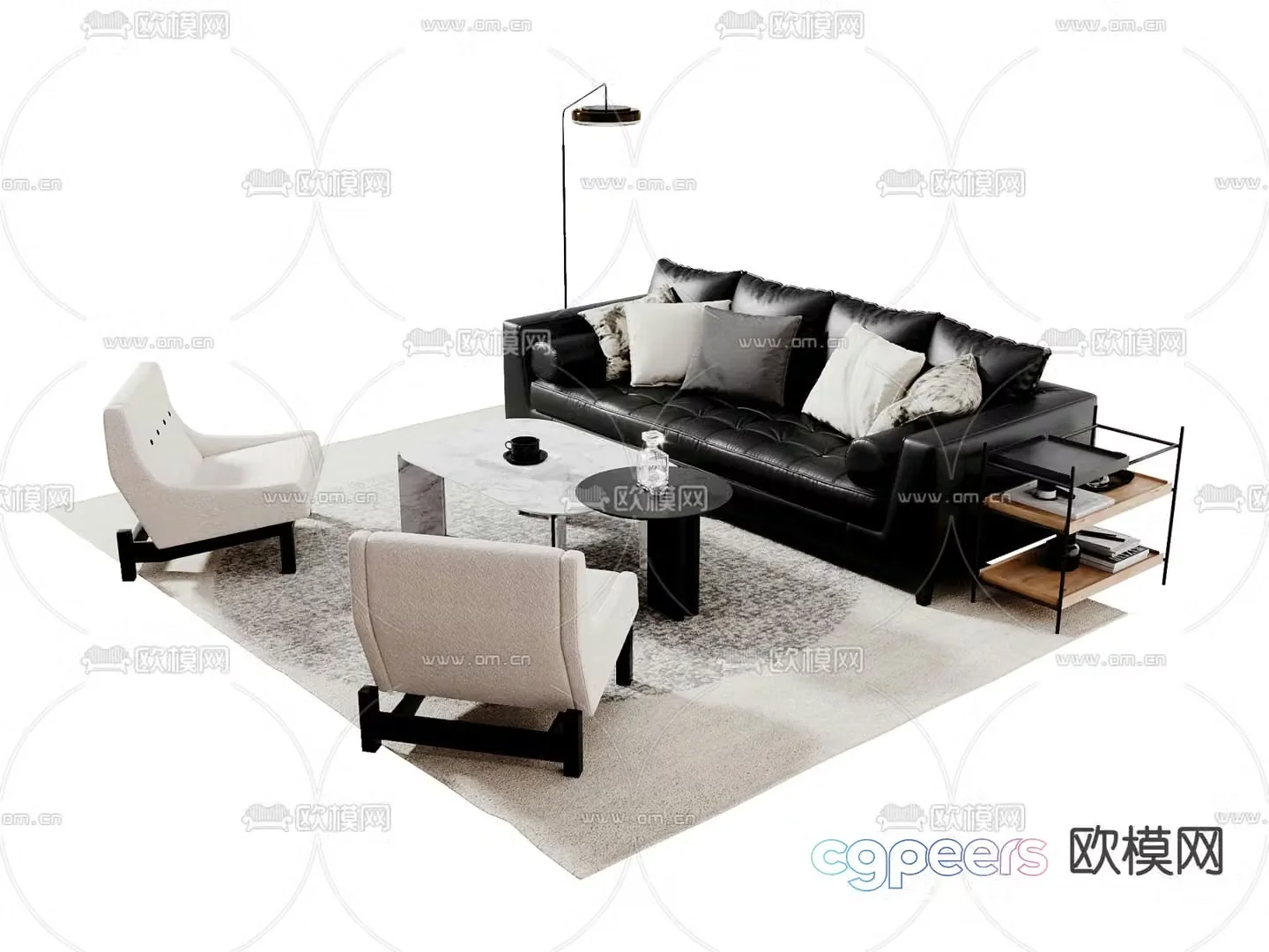 Modern sectional sofa 3d model