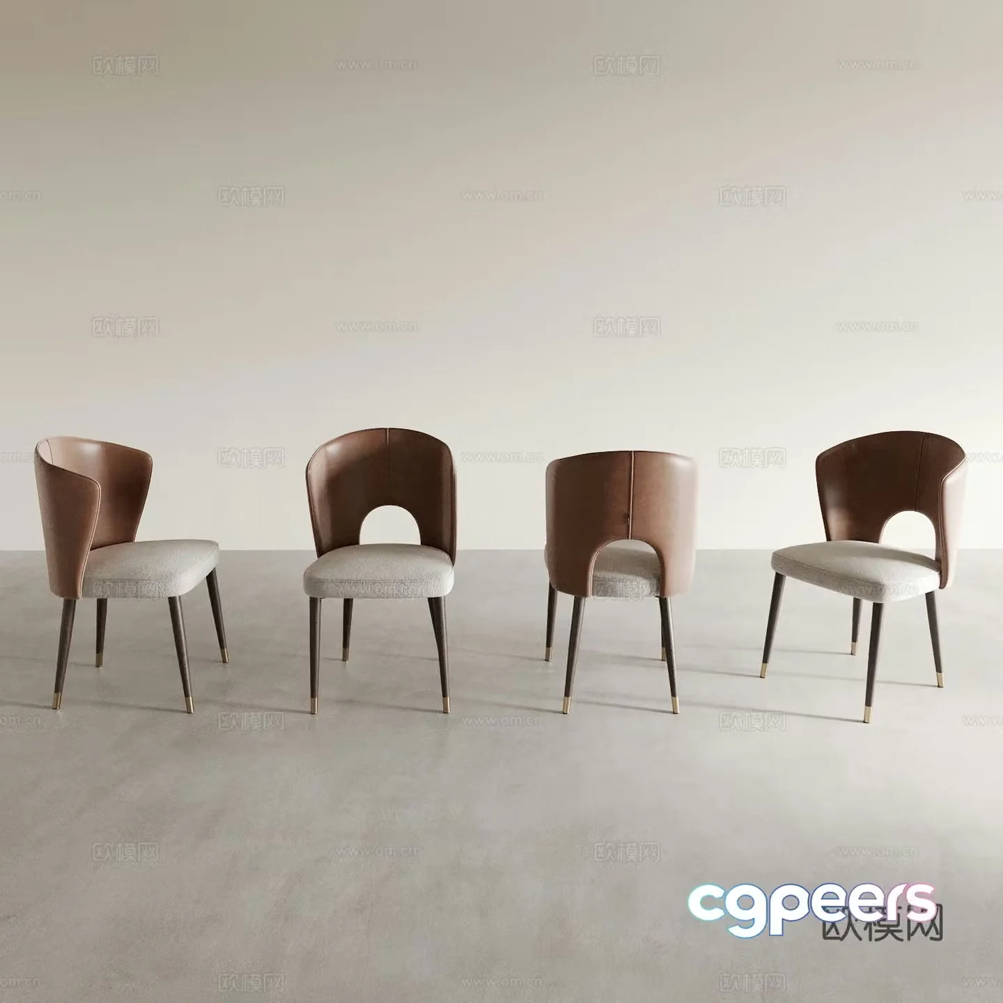 Dining chair tea chair leisure chair 3d model