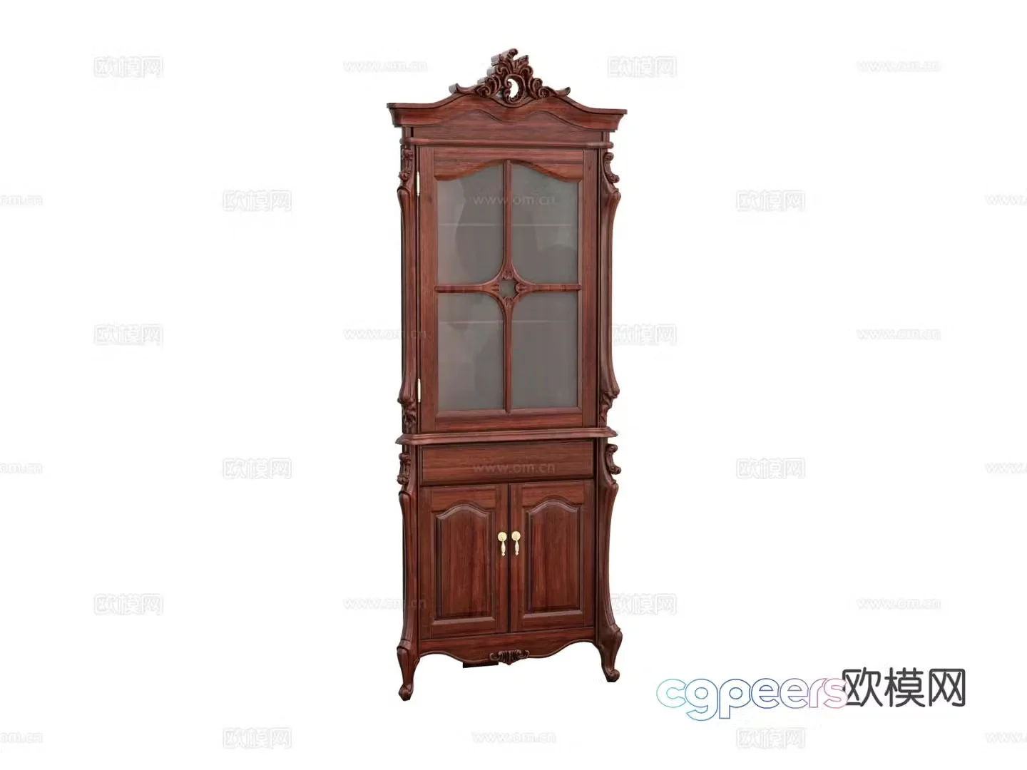 European style decorative cabinet high cabinet hall cabinet 3D model