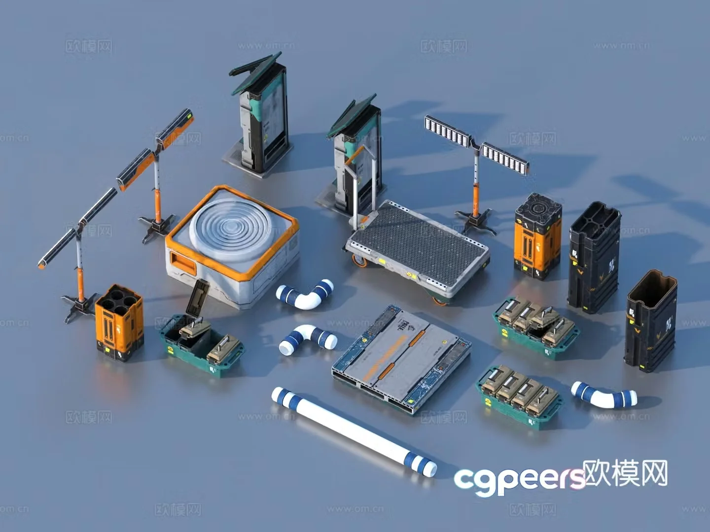 Hardware mechanical parts cabin components 3D model