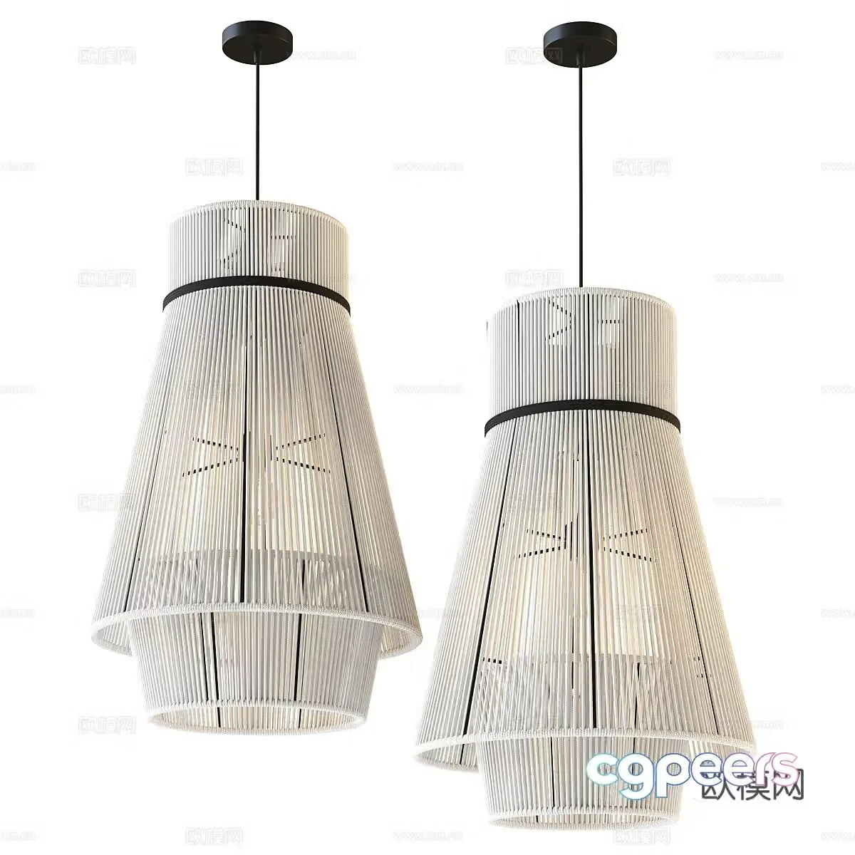New Chinese style wasabi decorative chandelier 3D model