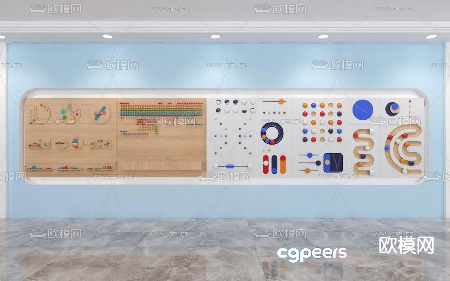Children’s puzzle wall Lego brick wall game wall interactive wall 3d model