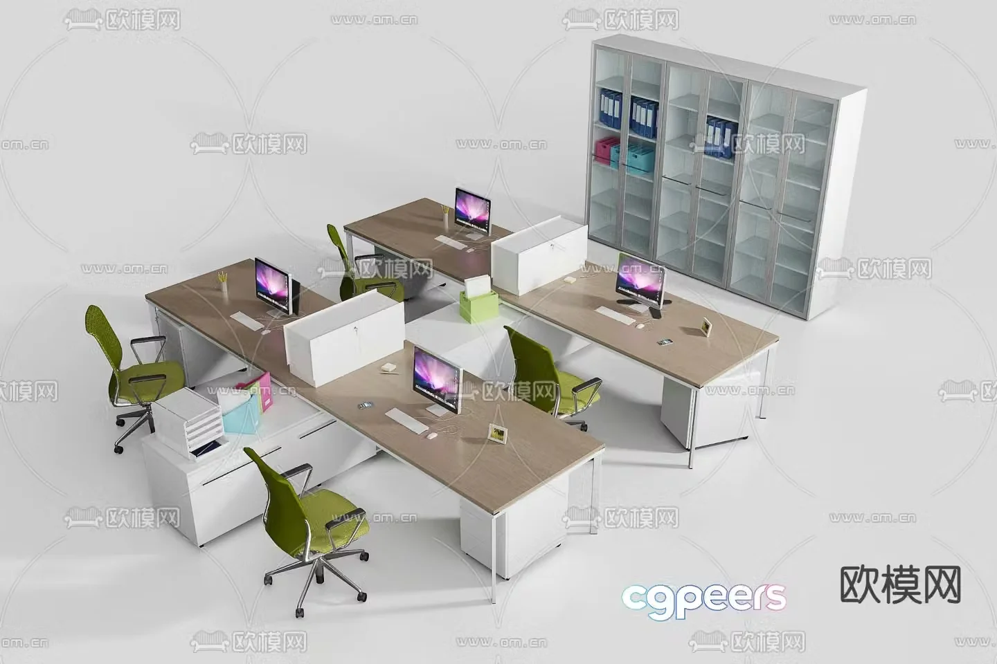 Card space desk workstation 3D model