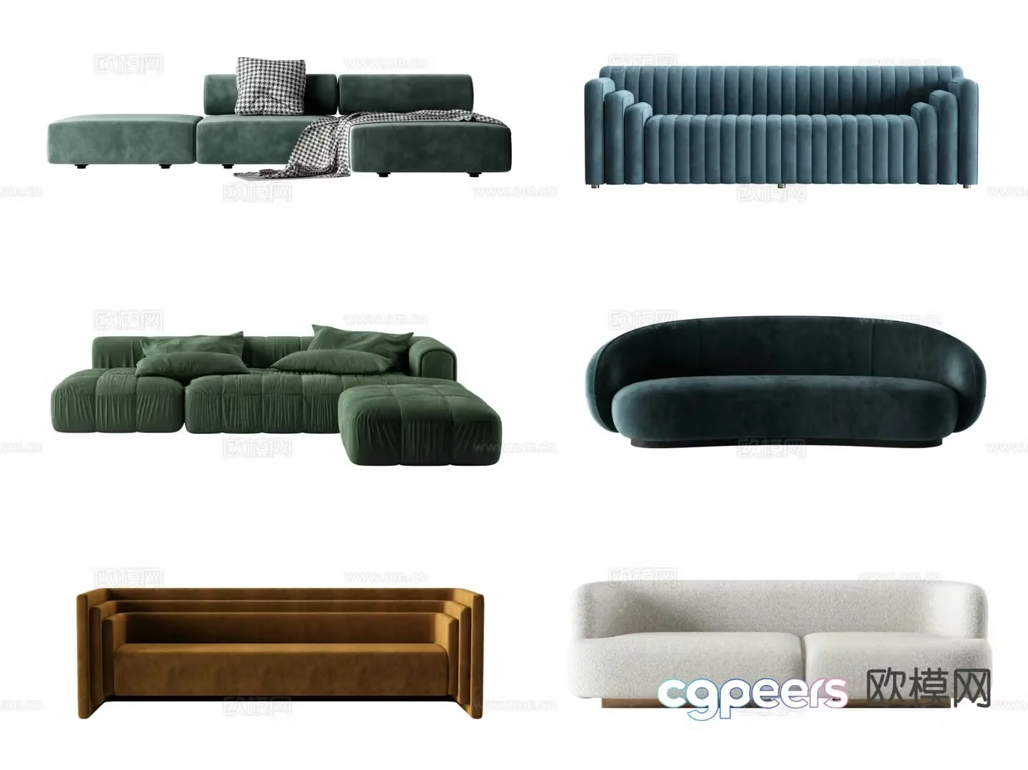 Multi-person sofa corner sofa 3d model