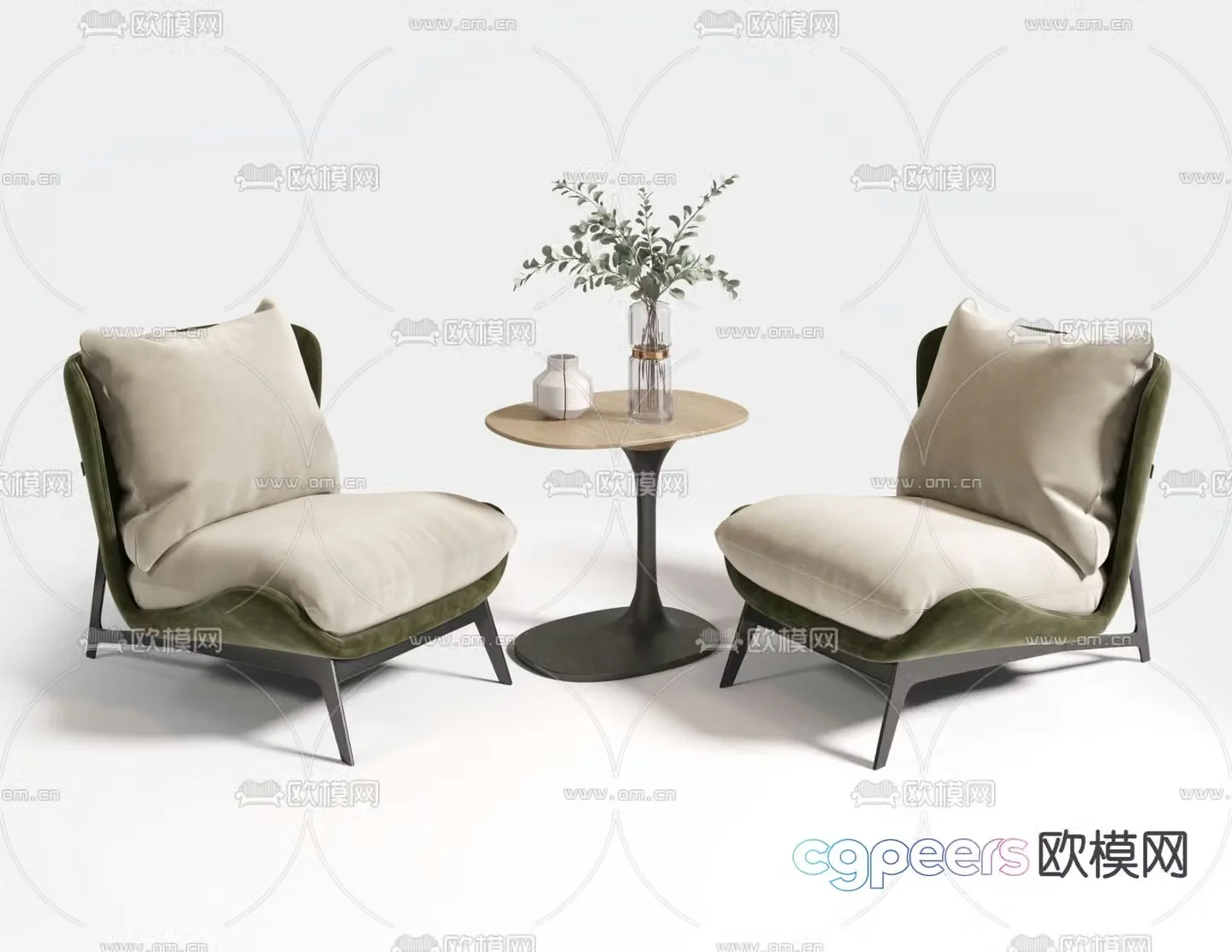 Modern sofa chair leisure chair 3d model