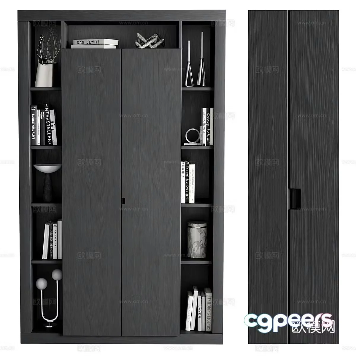 Modern Italian minimalist Rimini bookcase 3D model