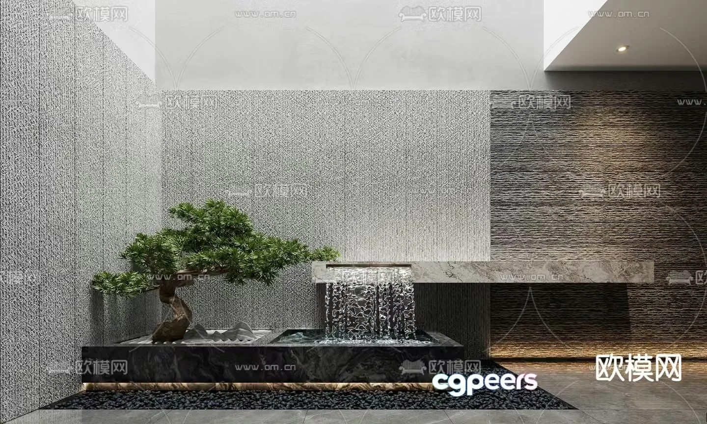 Flowing water landscape waterscape sketch 3d model