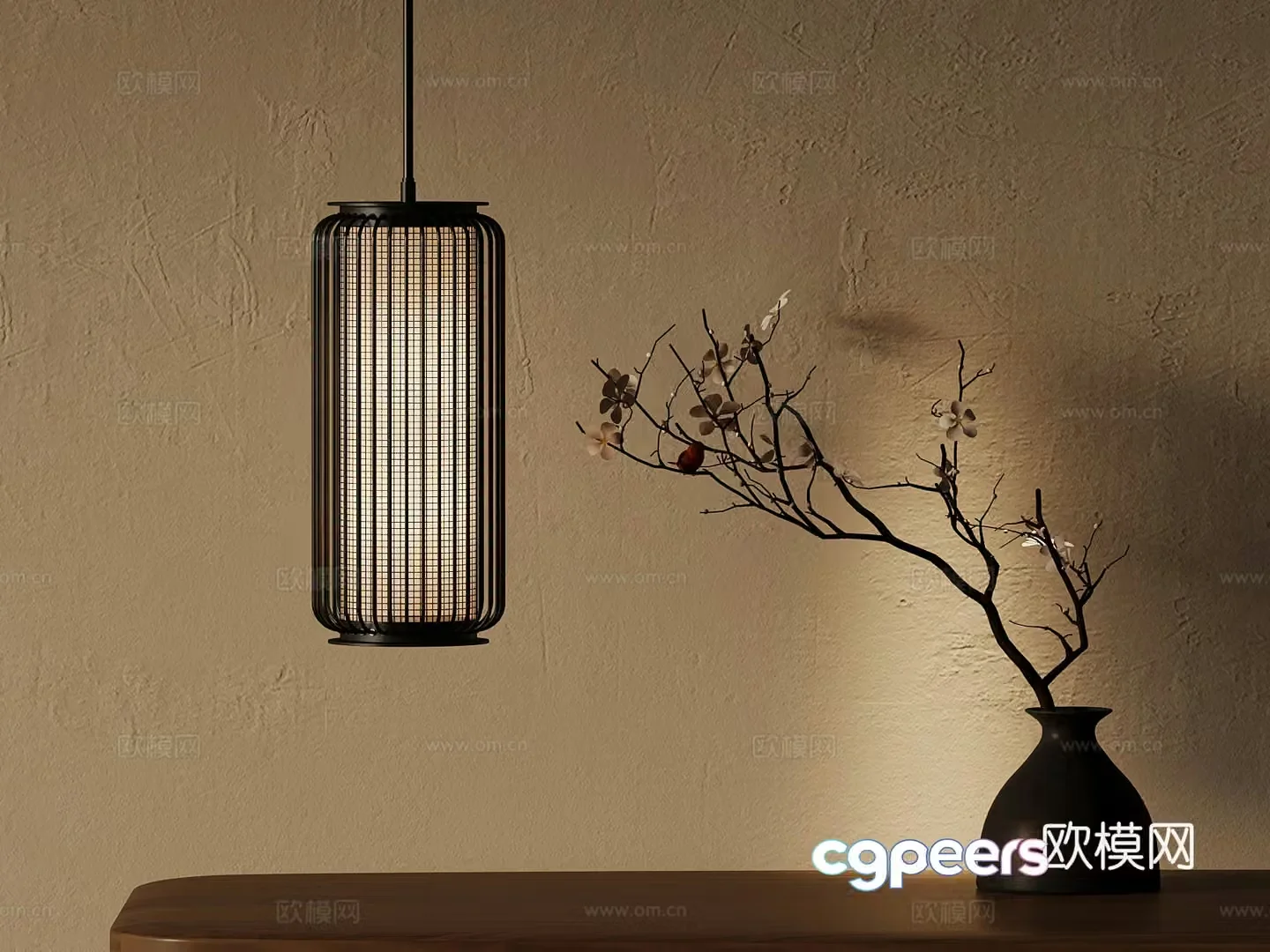 21 new Chinese chandelier vase 3d model