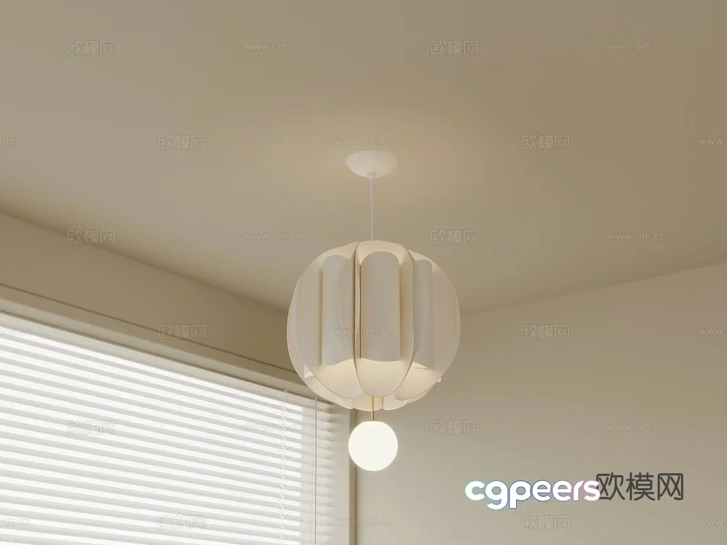 Cream style chandelier 3d model