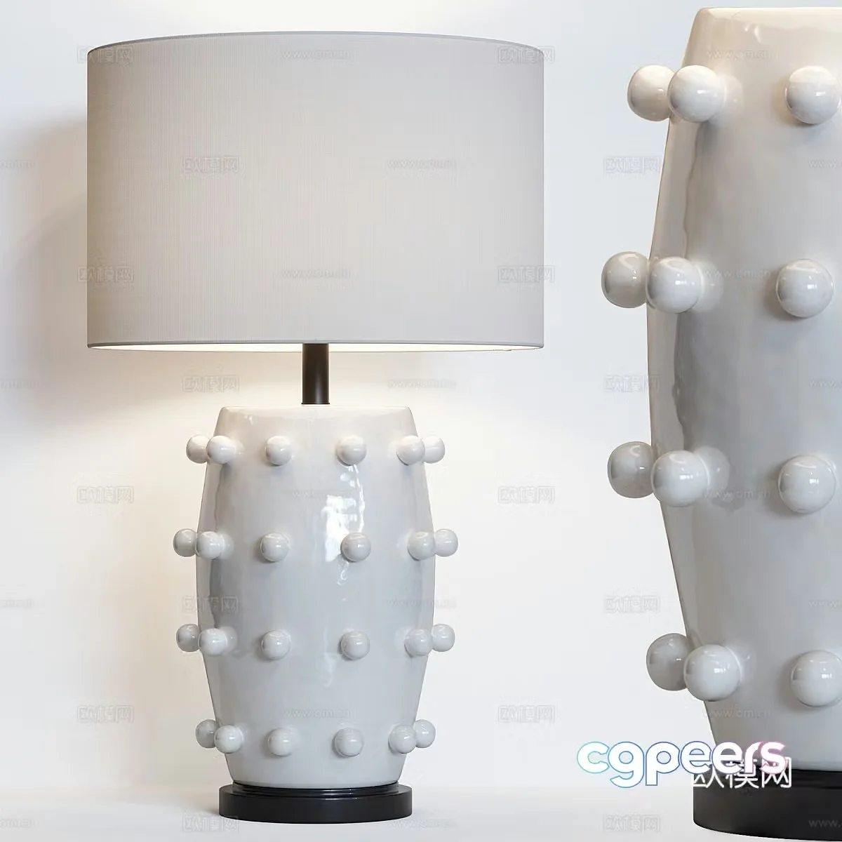 New Chinese ceramic desk lamp 3D model