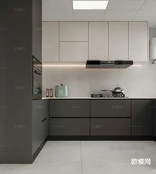 Modern Kitchen Design 3D Model – 17255 – CORONA Render