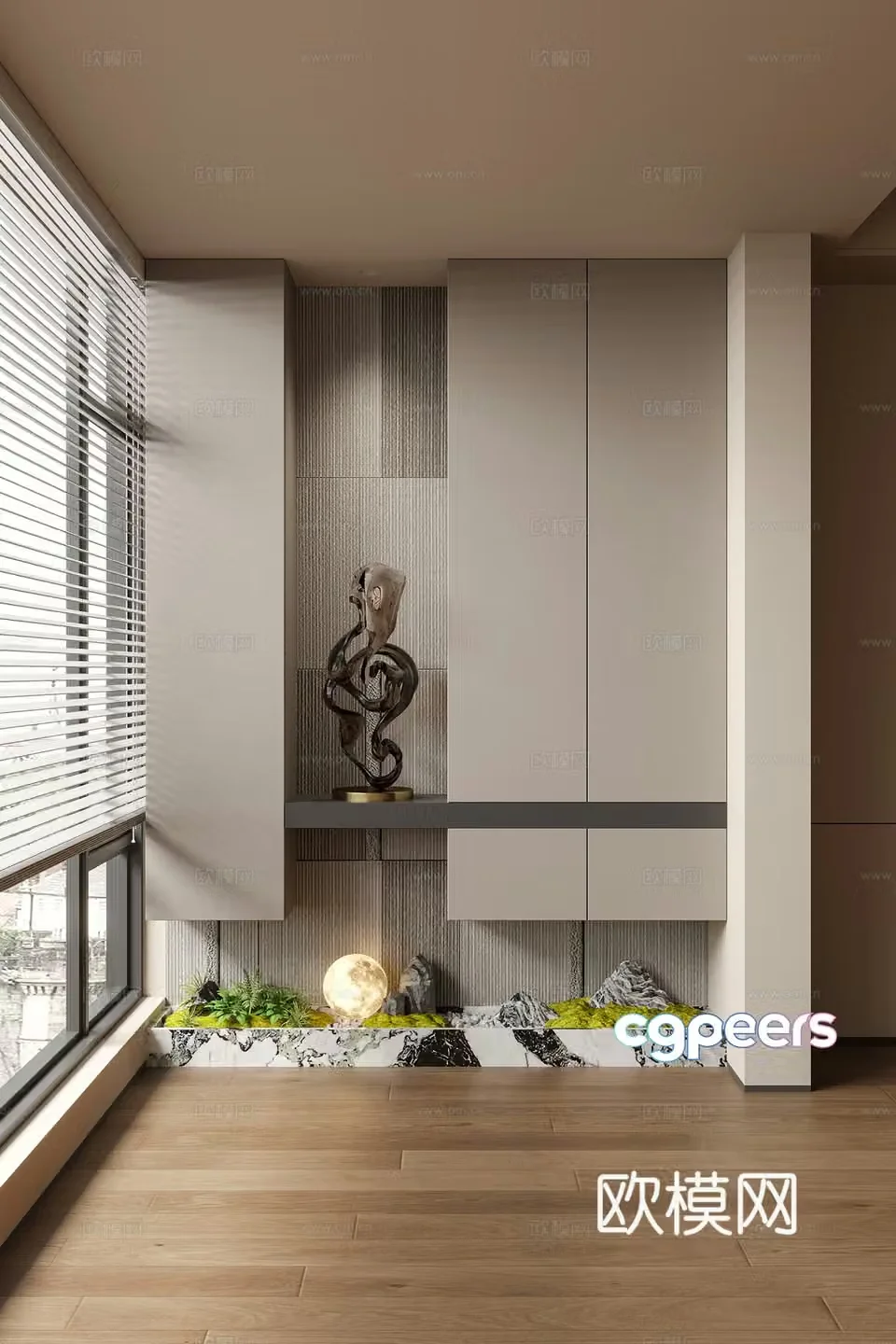 Modern art entrance 3d model
