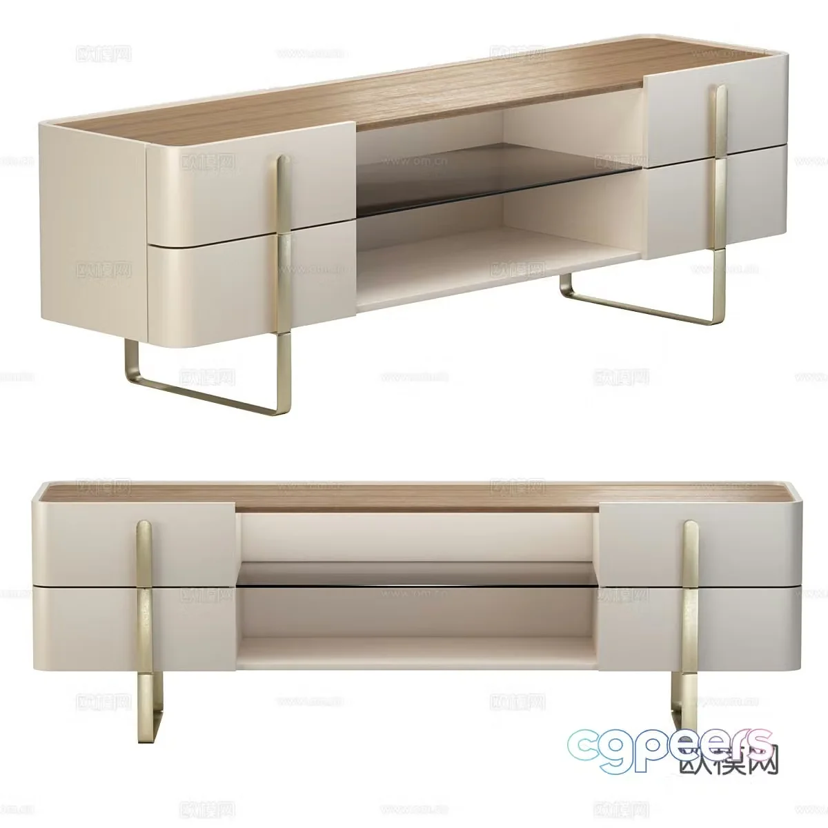 Modern light luxury TV cabinet 3D model