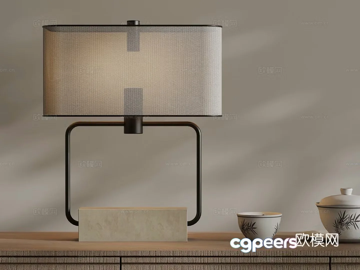 26 new Chinese desk lamp 3D model