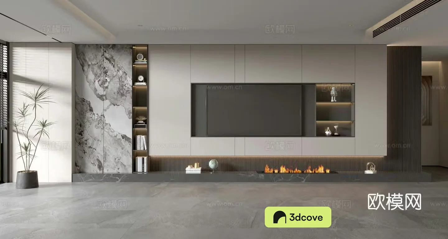 Modern TV background wall