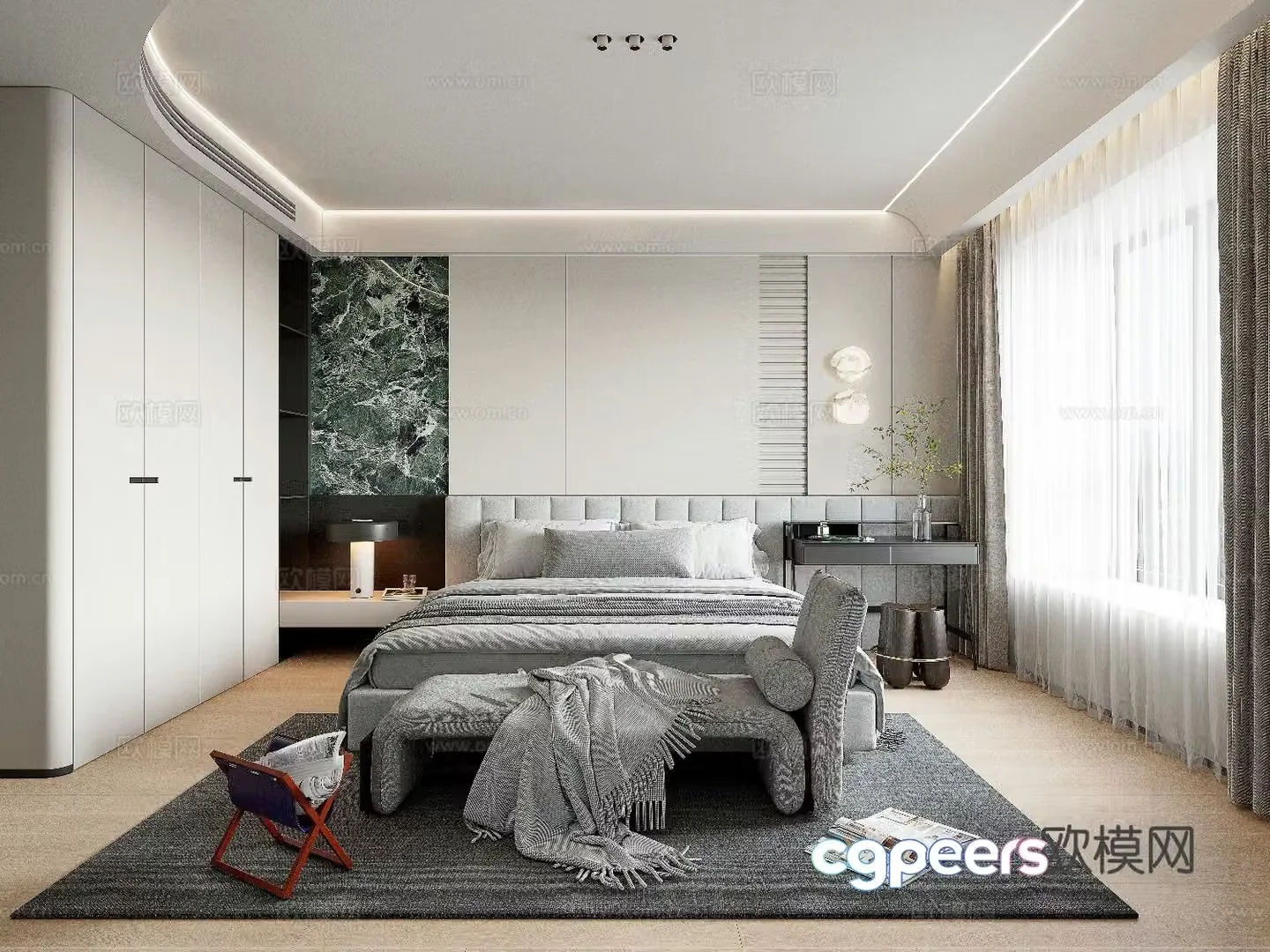 Modern bedroom master bedroom 3d model