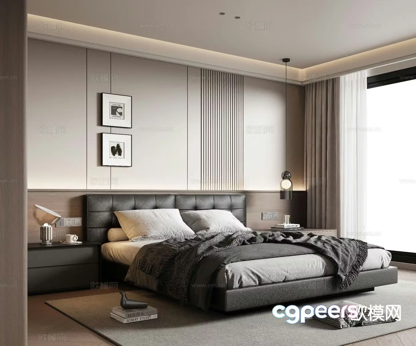 Italian style bedroom master bedroom 3d model