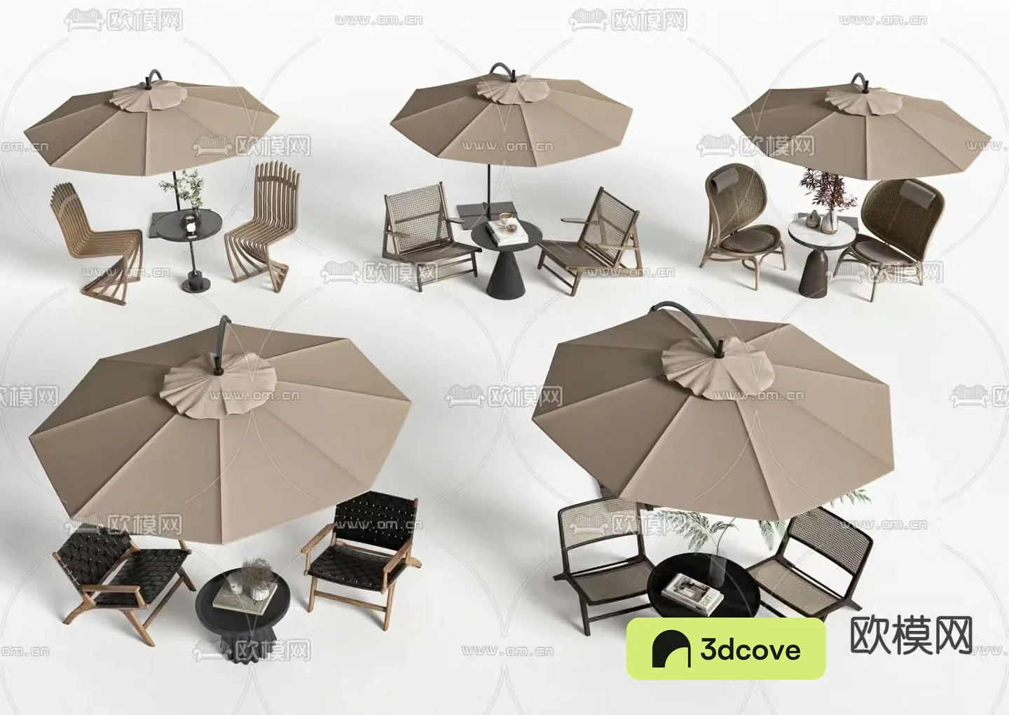 Wabi-sabi style leisure chair outdoor table and chair