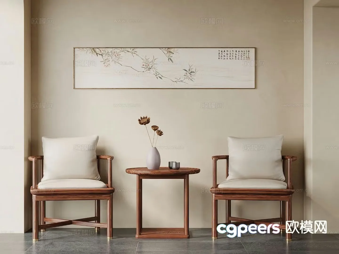 New Chinese style leisure chair 3d model
