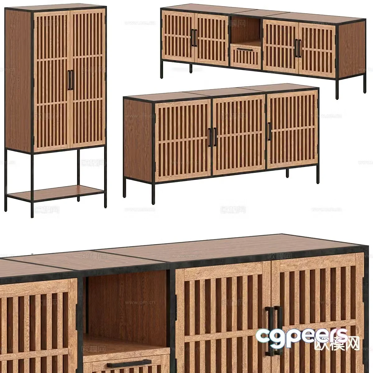 Wabi-sabi TV cabinet 3d model