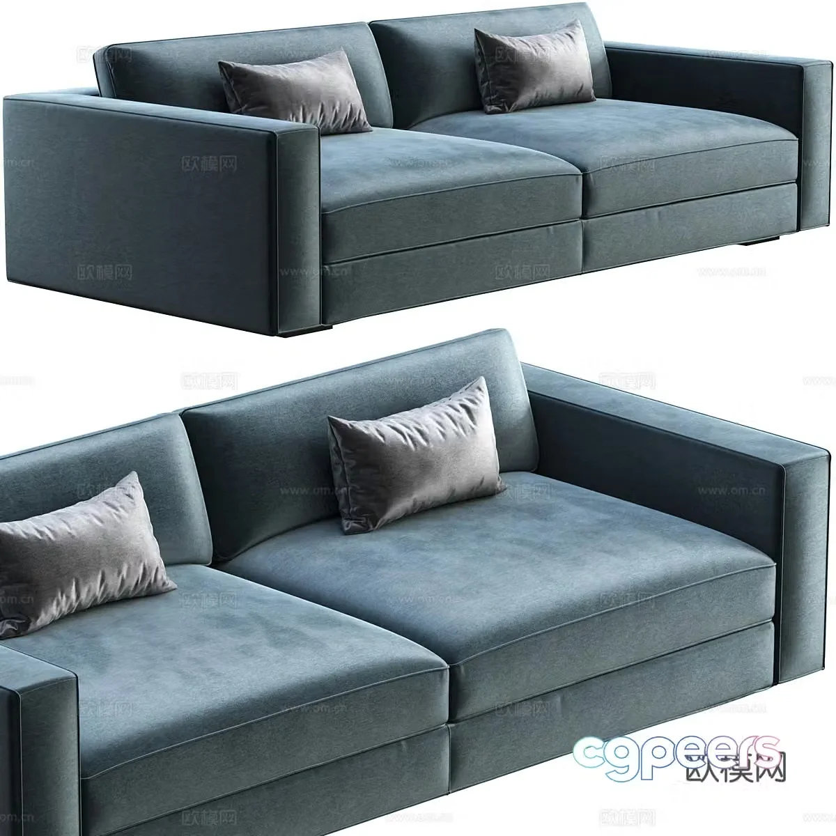 Modern Italian double fabric casual sofa 3d model